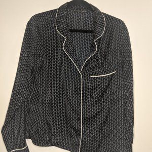 A&F blouse; pajama style satin top!